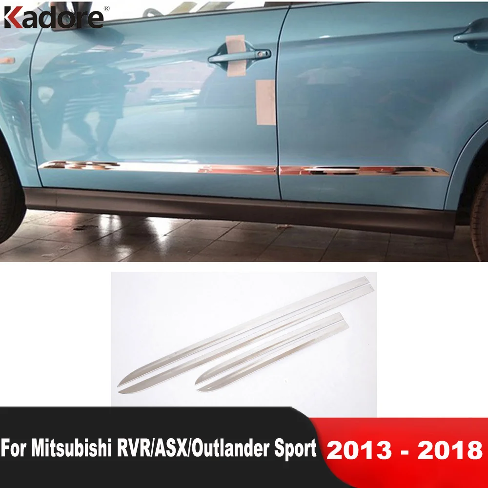 Side Door Body Trim For Mitsubishi ASX RVR Outlander Sport 2013-2018 Steel Car Door Panel Streamer Molding Strip Accessories