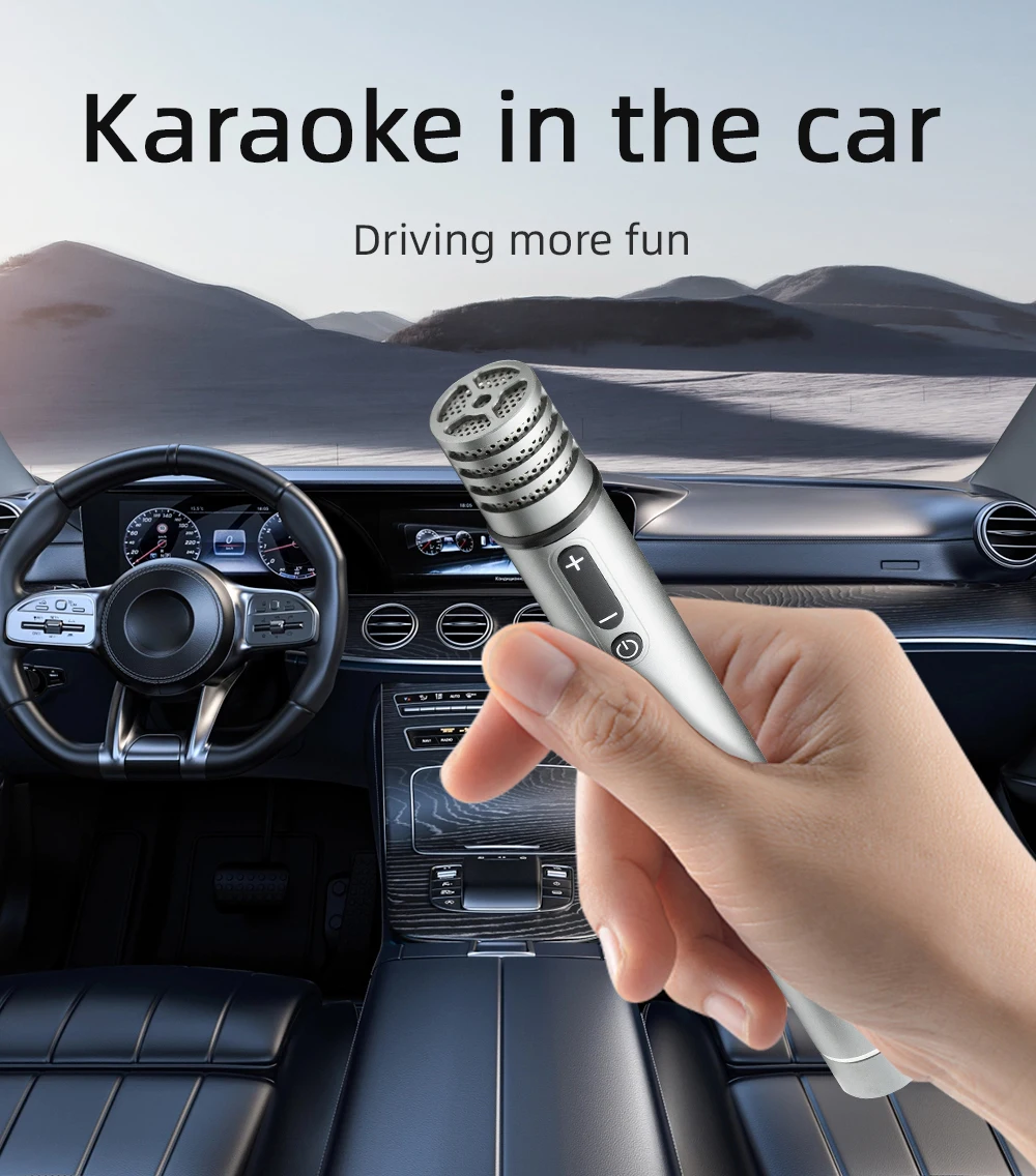 BQCC Drahtlose Mikrofon Auto Radio Stereo Karaoke Mikrofon Handheld Bluetooth Reverb Mic Singen Live Broadcast Home KTV Party