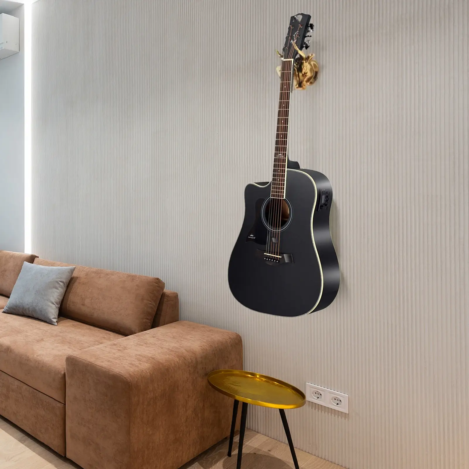 Bull Head Guitar Hanger Hook Copper Plating ABS Material Wall Mounted Bull Art Guitar Ukulele Hook Guitar Hanger