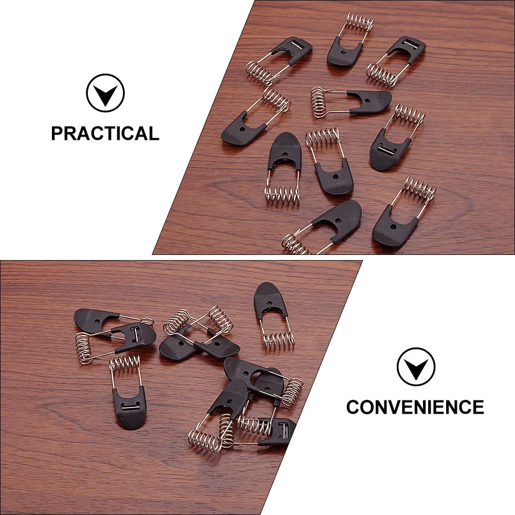 

10Pcs Black Plastic Metal Spring Clips for Light Fixing Decorative Lamp Accessories Indoor Outdoor Use Light Spring Clips