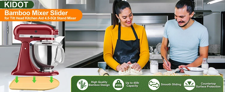 Für KitchenAid's Bambus-Mixer-Gleiter, 4,5-5 QT Vertikaler Mixer mit Schrägkopf, Elektrische Gleitplatte, Küchenmixer-Zubehör – Detail 5