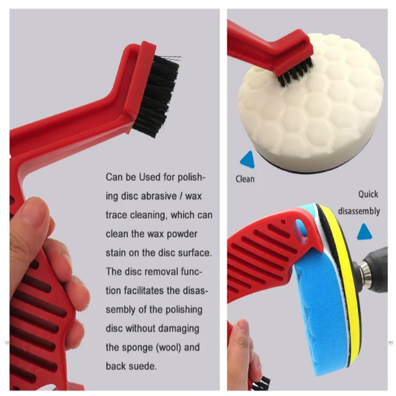 Polishing Pad Conditioning Brush, Polishing Spur Tool Set,Wool Buffing Pad Cleaning Spur Tool+ Foam Pad Brush