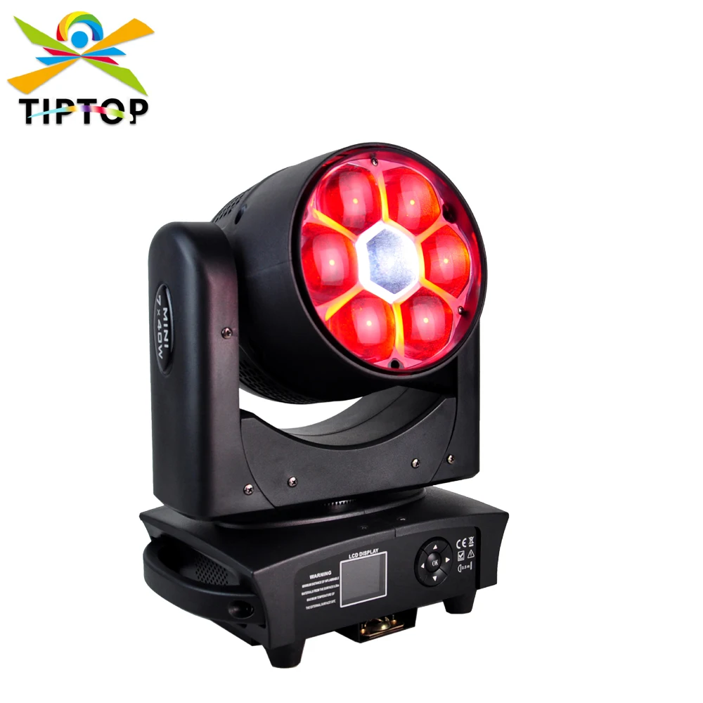 TIPTOP New 7x40W High Power Led Moving Head Zoom Light RGBW 4IN1 Color Clay Packy MINI B Channels Artnet SACN Function TP-L741C