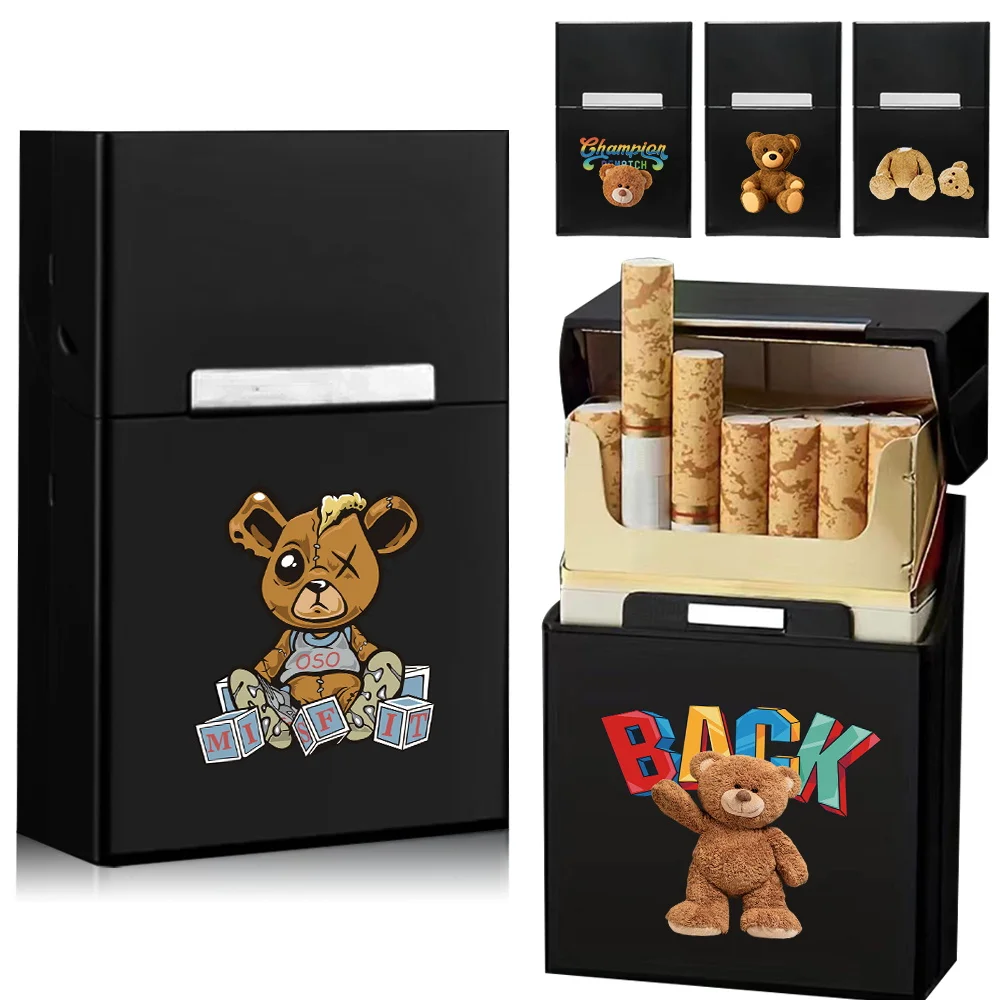 

Portable Waterproof Cigar Organizer Box with Magnetic Buckle Dustproof Cigarette Accessories Bear Pattern