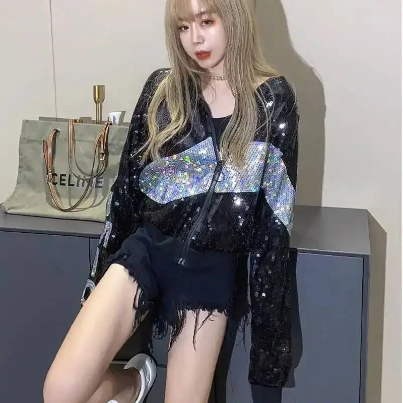 سترات نسائية فضفاضة بسحّاب على الطراز الكوري معاطف طيار البيسبول النسائية ذات جودة عالية لموسم ديمي #3