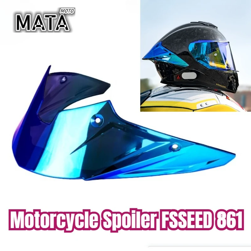 オートバイスポイラー-fsseed-861-特大スポイラーカーボンファイバーヘルメット大型テールフランジ小型テールフランジ改造アクセサリー