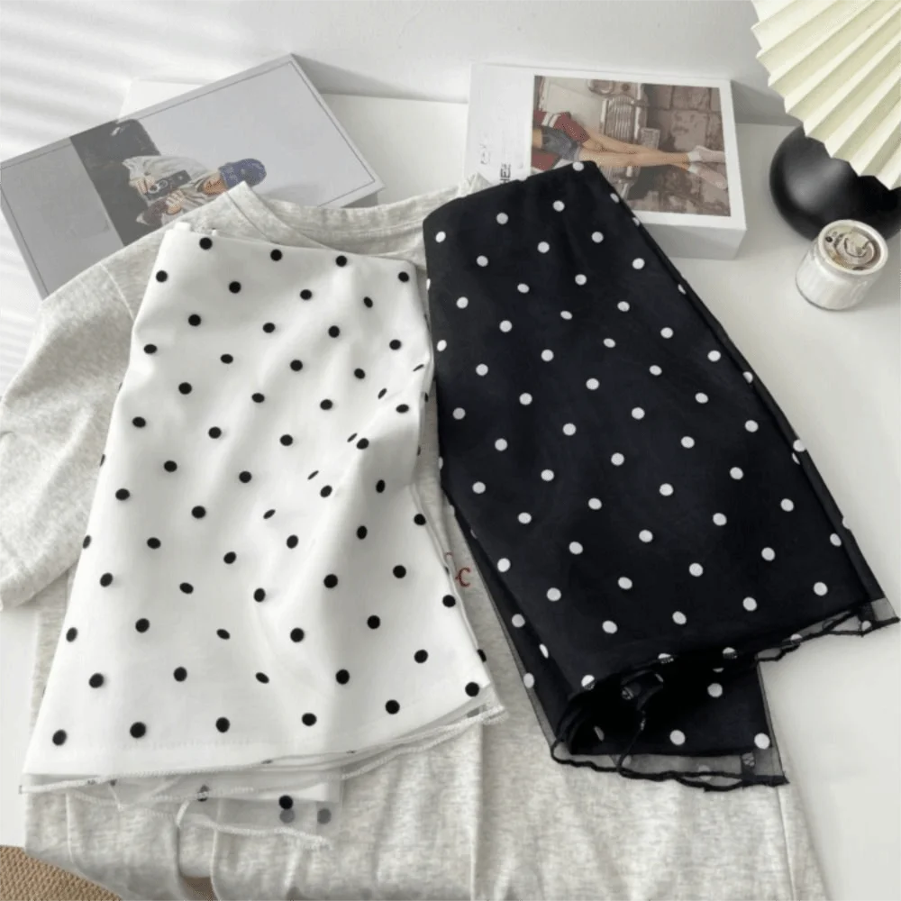 Moda Bodycon Vintage Polka Dot Skirt Zipper Korean Style Slim Fit Skirt Casual Bodycon Mini Skirt Preppy Style