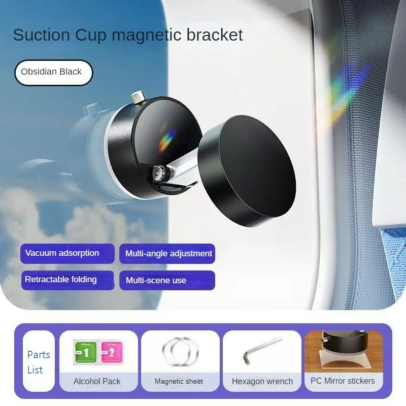 Przyssawka magnetyczna próżniowa Uchwyt do telefonu Uchwyt do nawigacji samochodowej 360 °   Regulowany, przenośny, składany uchwyt adsorpcyjny do komórek magnetycznych