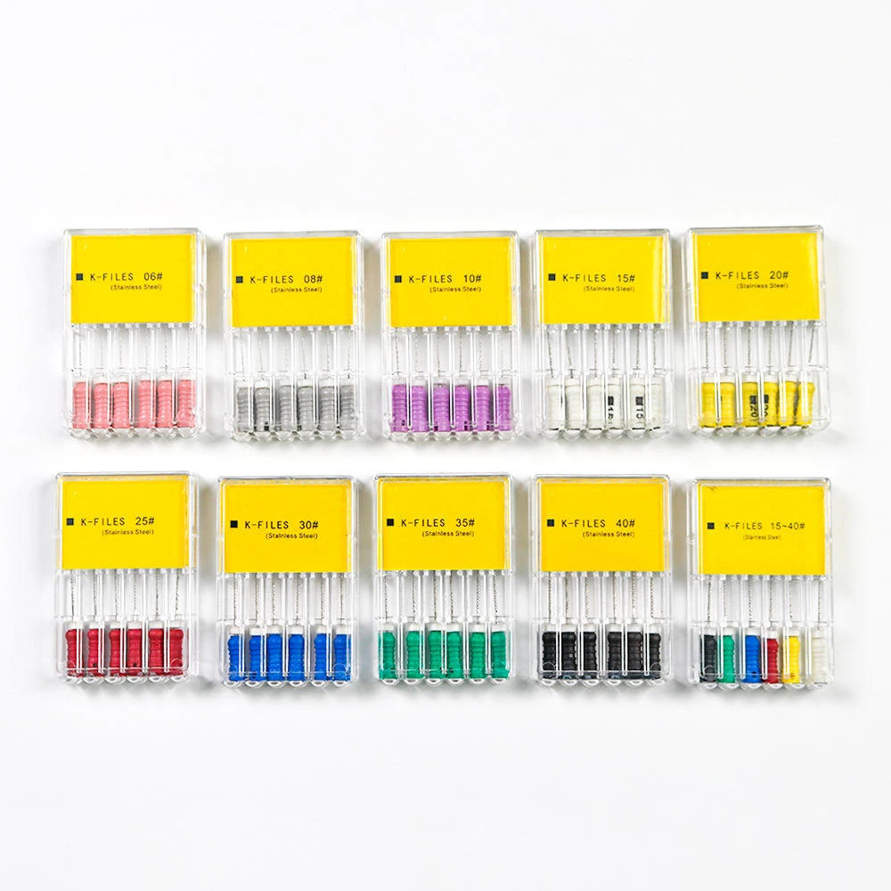10 boxes Dental Endodontic Files Hand Use K-files Stainless Steel Square K Manual File Endo Complete Size
