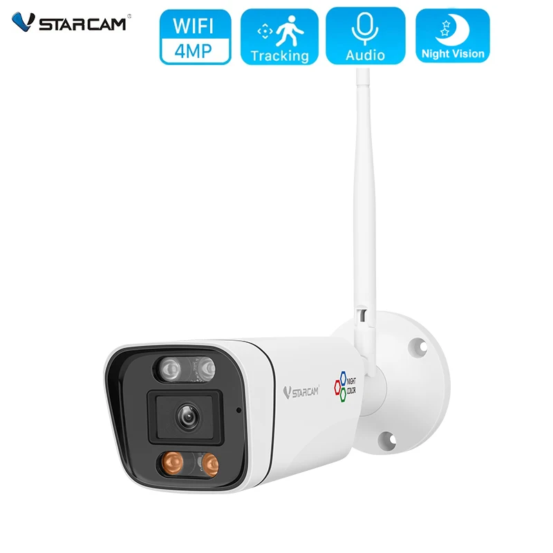 Vstarcam-Caméra de permission Extérieure IP Wifi 4MP, Dispositif de Sécurité Domestique, avec Vision Nocturne