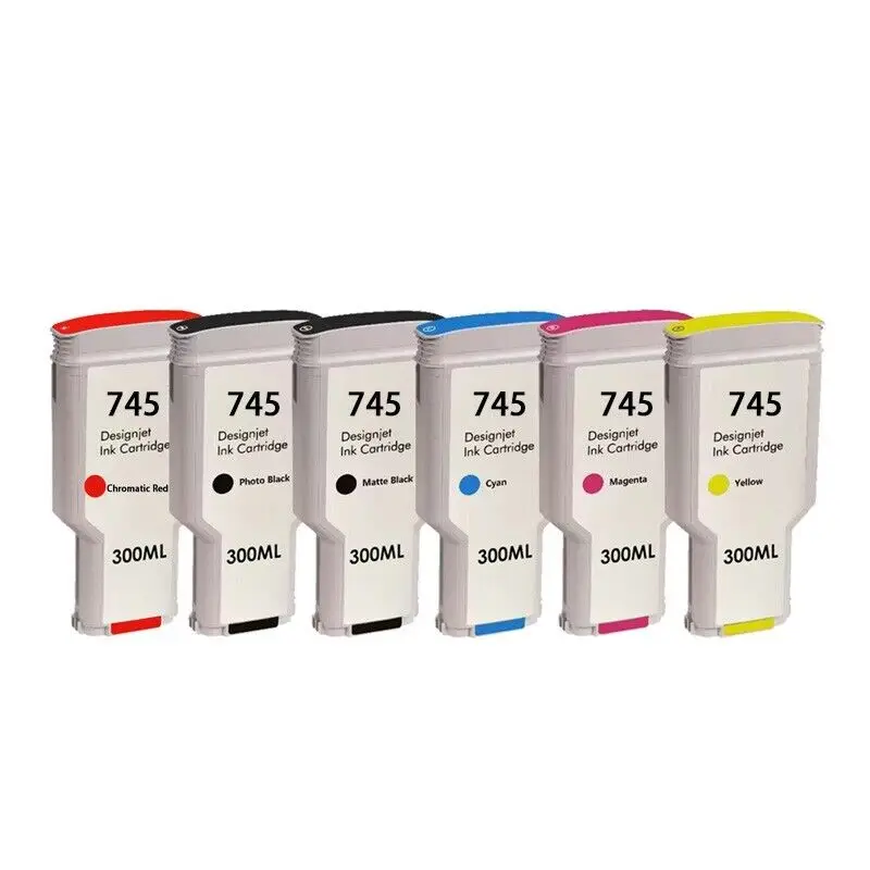 6 Color 745 Ink Cartridge for HP DesignJet Z2600 Z55600 Postscript Printers