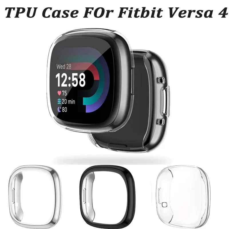 Soft TPU Case For Fitbit Versa 4 Full Cover Protector Shell For Fitbit Versa 4 Bumper Case