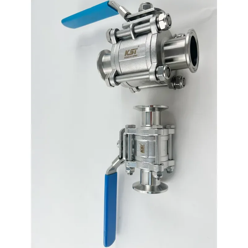 Kingston SS304 SS316L Stainless Steel Sanitary-Grade Ball Valve Food-Grade Manual Ball Valve Tri-Clamp Ball Valve