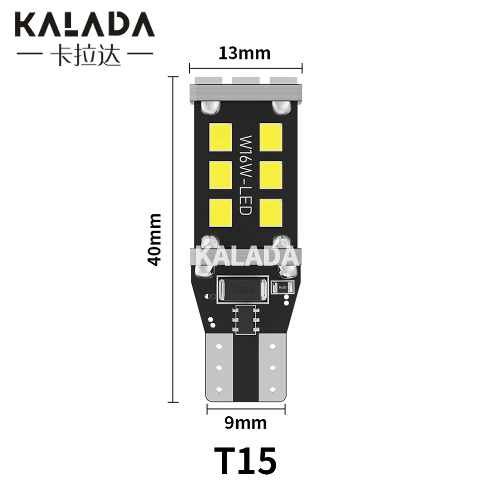 LED T15 W16W Car Tail LED Lights Canbus White 6000K 912 921 Backup Bulbs High Power 2835 15-SMD 3000K Yellow Red 12V Auto Parts