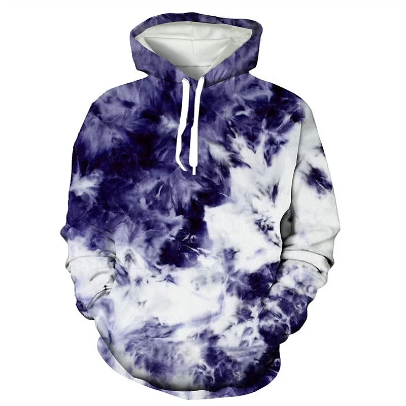 Fashion tie dye pattern men's hoodie simple autumn long sleeve Men's Women's 3D printed hoodie casual oversize couple sportshirt