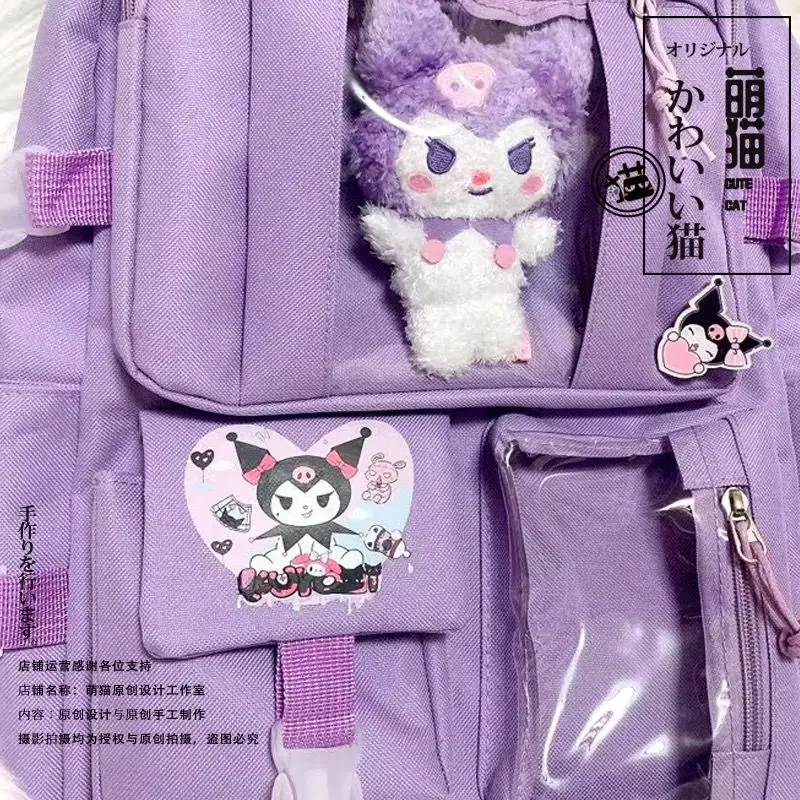 Sanrio Kuromi My Melody Cinnamoroll Backpacks Cute Leisure Schoolbag Backpack Student Large Capacity Travel Rucksack for girls