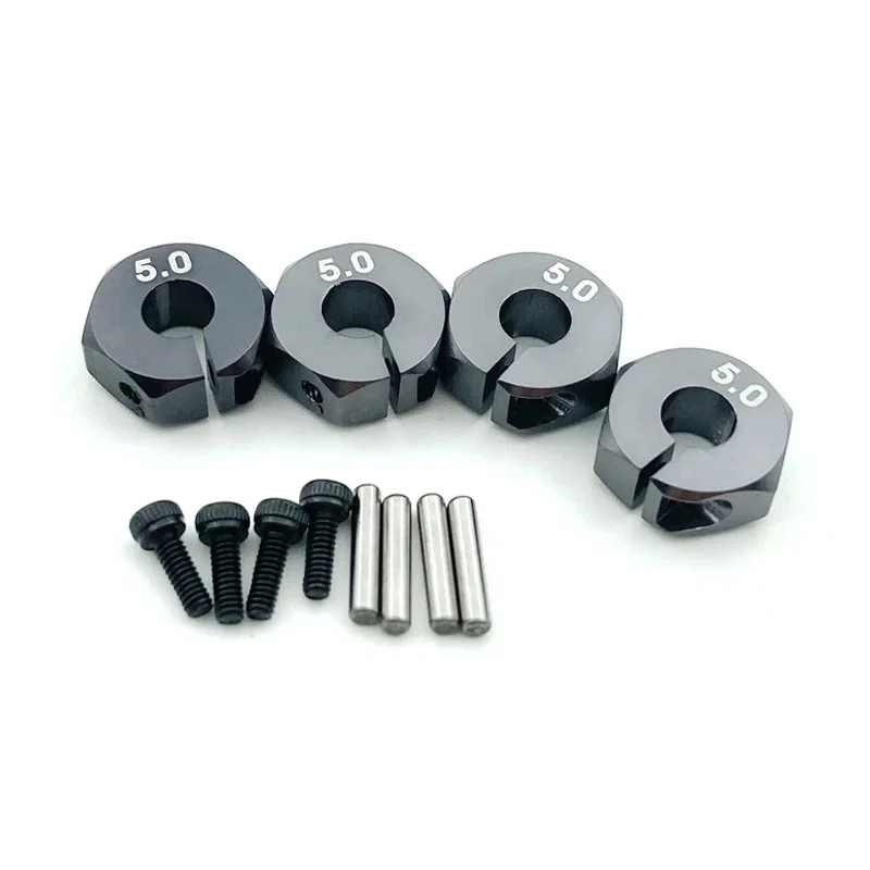 4 Uds. De bujes de transmisión hexagonales de rueda de 5mm de espesor de aluminio con tornillos de pines para coches trepadores RC HSP Tamiya SCX10 Slash