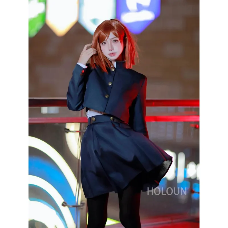 Jujutsu JJK manga anime kugisaki Nohara cosplay costume wig jacket skirt rose Net Synthetic Halloween Christmas