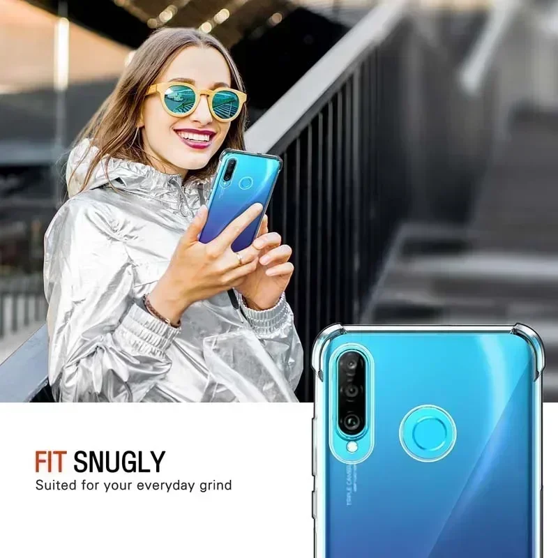 Clear Case For Huawei P30 Lite P20 Pro P30 Pro Thick Shockproof Soft Silicone Phone Cover for Nova 5T Y70 9 SE 10 Pro Mate 20