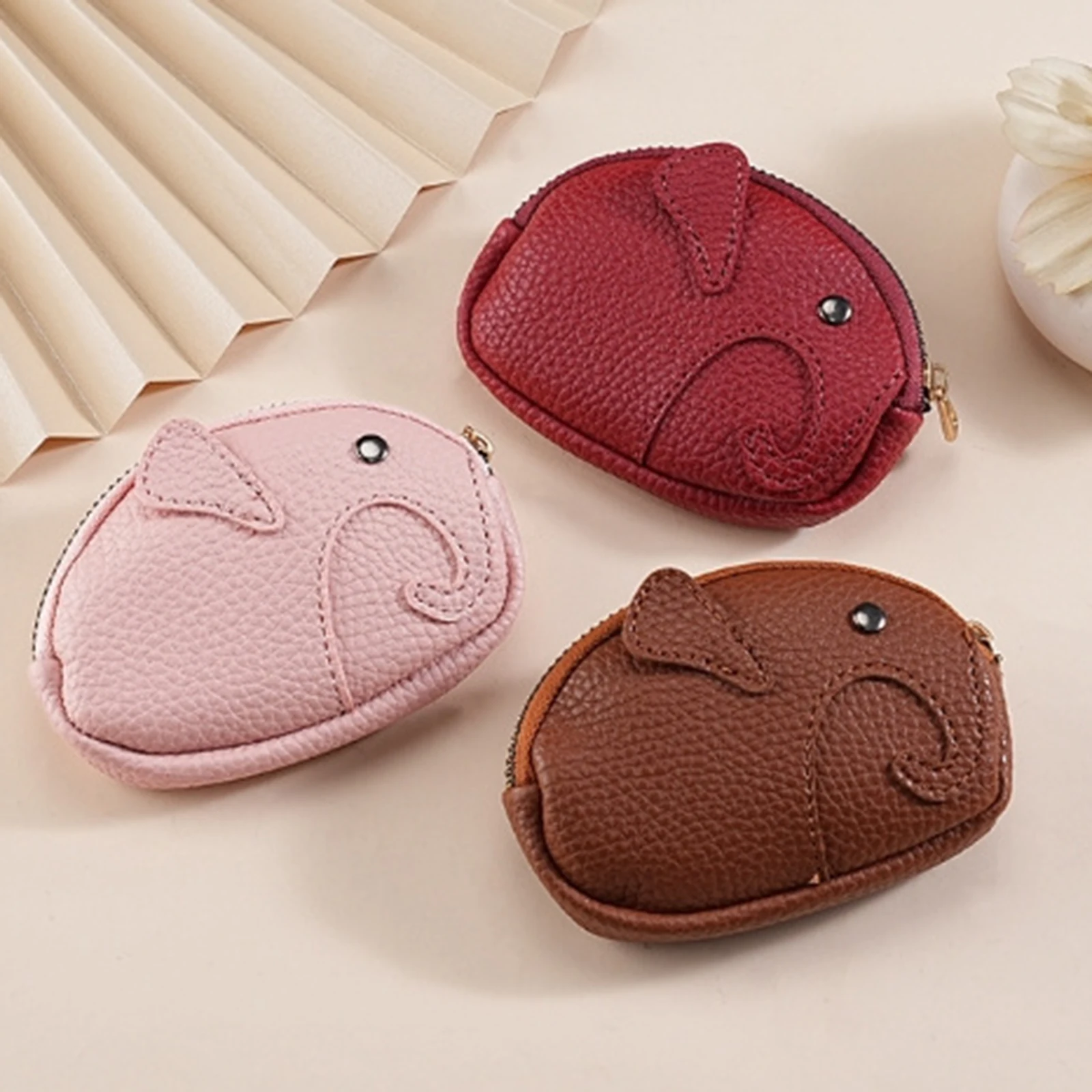 1 Piece Cute Cartoon Baby Elephant Mini Change Bag Wallet Creative Zipper Coin Bag Storage Bag