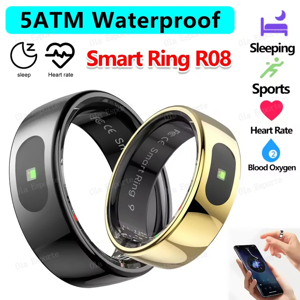 Smart Ring Temperature Monitor Electronic Smartring 5ATM Waterproof Sports Fitness Tracker Sleep Tracker Rings For Women Men New