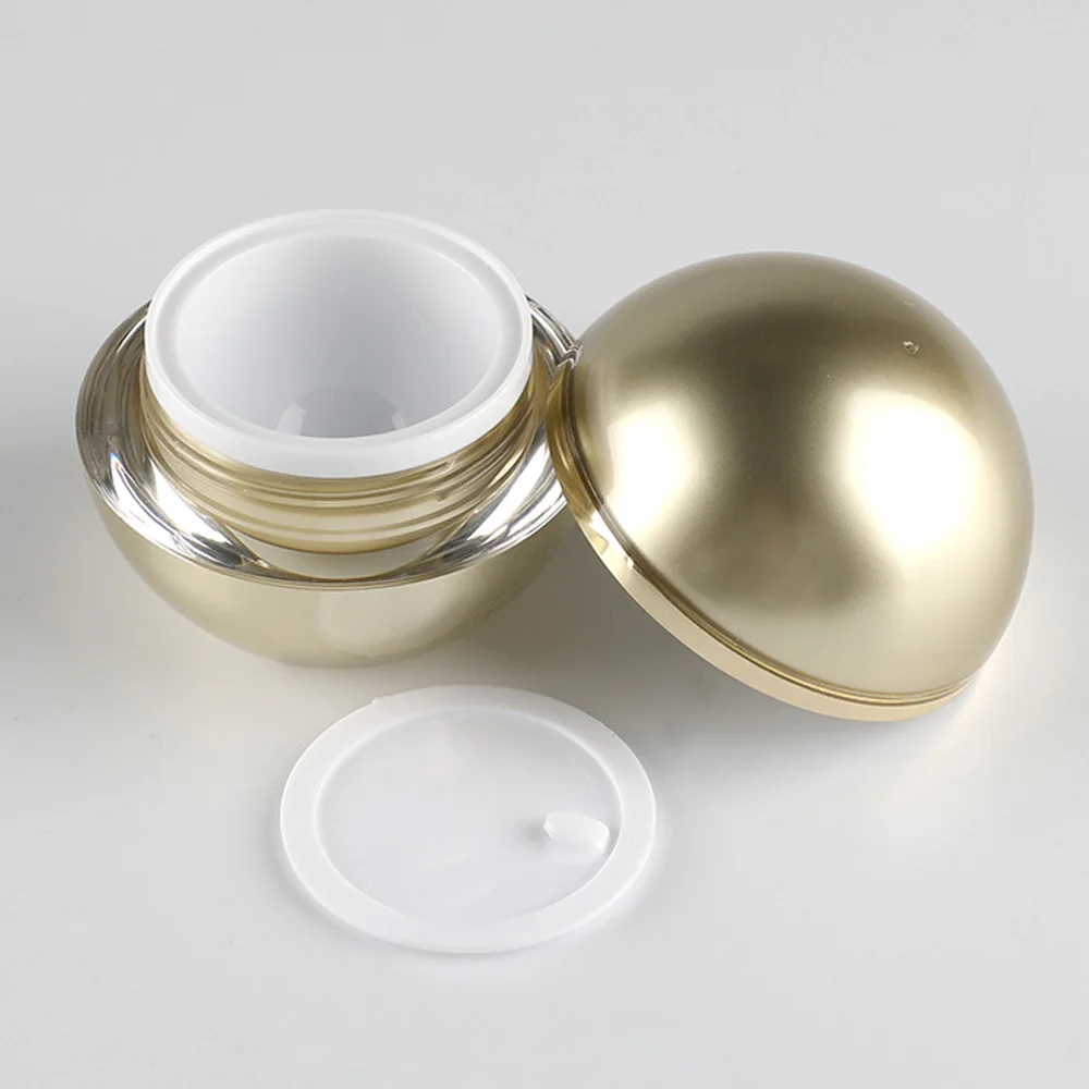 15g-50g Capacity Gold color Round shape Acrylic material Crystal cream bottle&Acrylic cream bottle jar with Spacer and cap