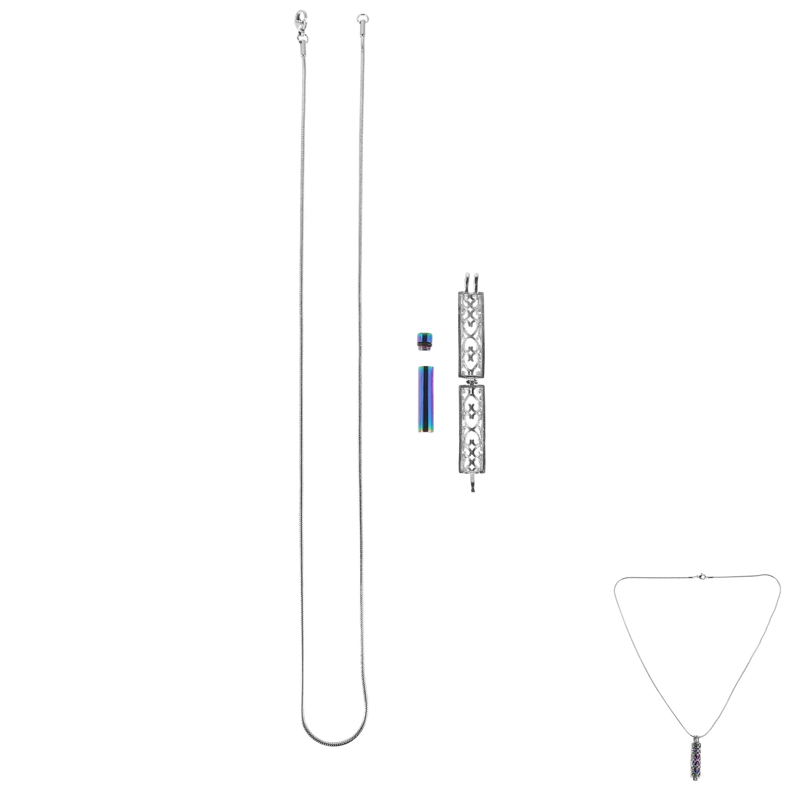 

Charm Necklace Cylinder Urn Pendant Jewellery for Men Dog Cremation