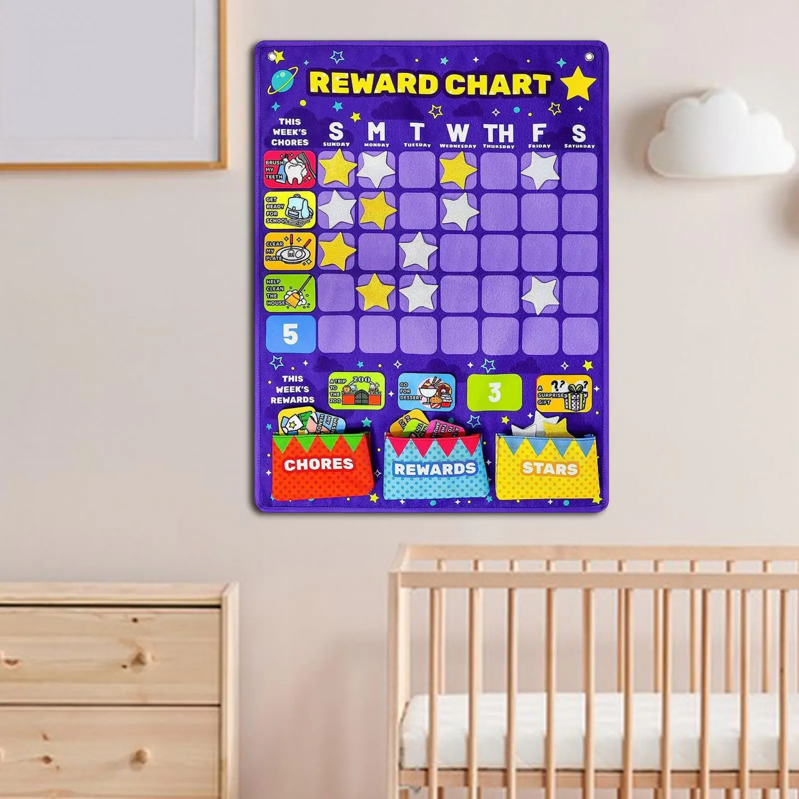 Behavior Chart for Kids at Home Hanging Incentive Chart Toddlers Chore Chart