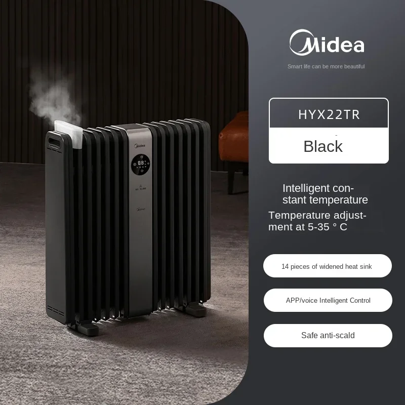 Midea-Aquecedor Elétrico de Poupança de Energia, Ventilador de Aquecimento Rápido, Sala de Estar Grill, Radiador, Uso Doméstico, 220V