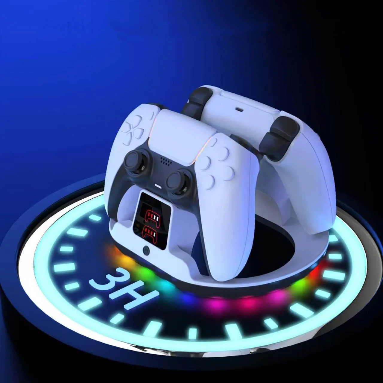 NEW Controller Fast Charging Dock Stand for Ps5 Controller Wireless Charging Dock with USB Cable and Light Modes LED Display