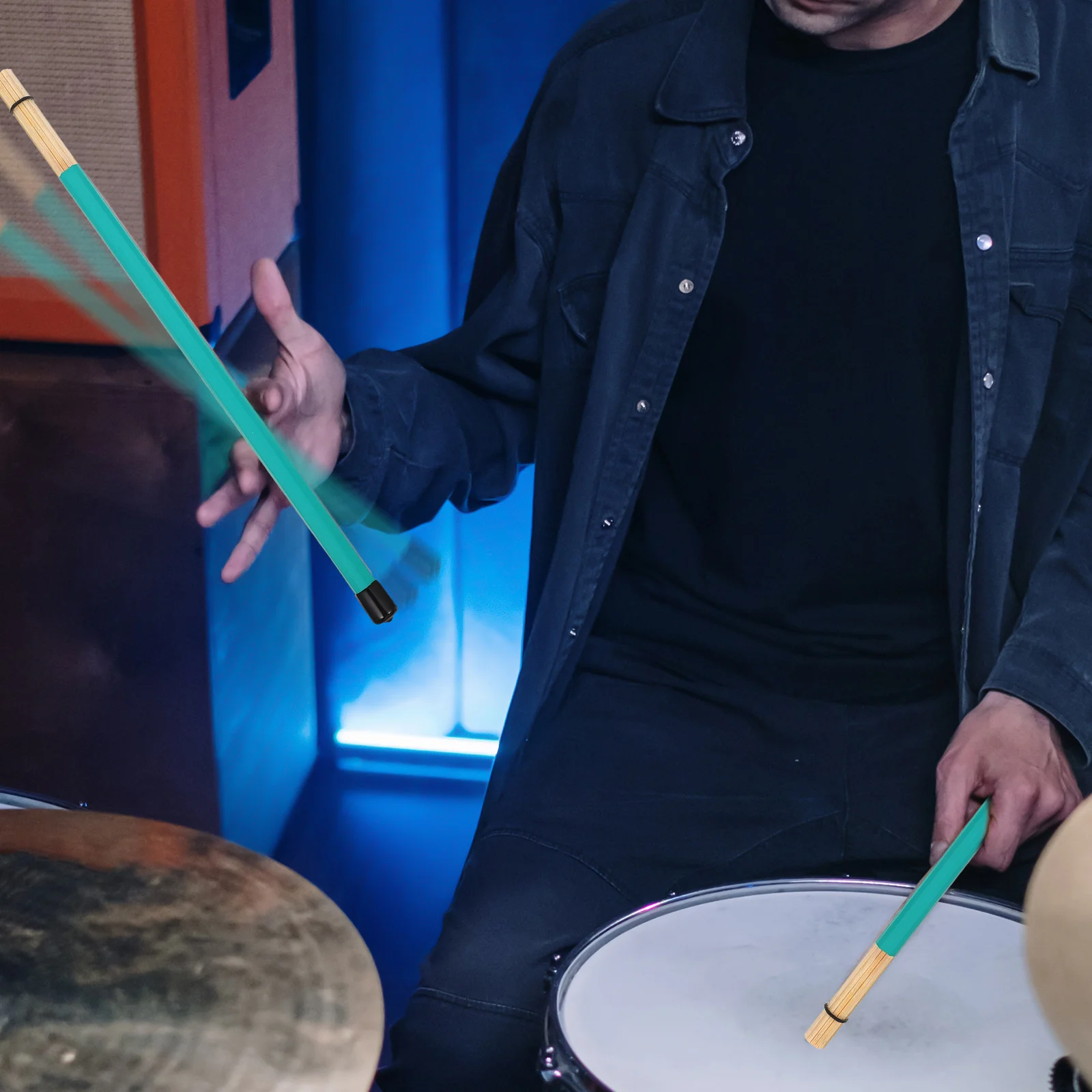 1 Pasang Stik Drum Bambu Sederhana untuk Instrumen Perkusi Alat Pengganti Berkinerja Tinggi Tahan Aus dengan Permukaan Halus