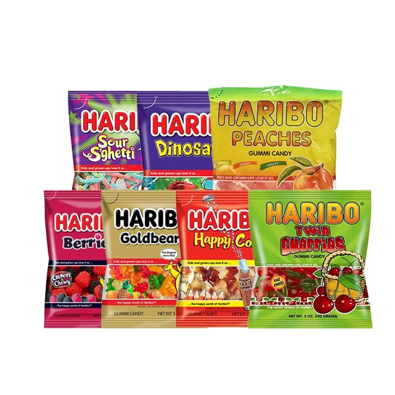 Haribo Gummi Candy Berries/Happy Cherries/พีช/Happy Cola/Bears 5oz(142g)*3 แพ็ค