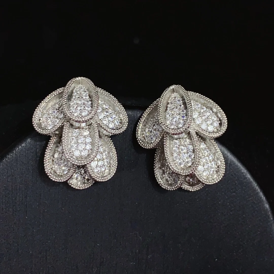 

Light luxury delicate daily jewellery original geometric inlay earrings for women's dress holiday prom party wedding E273