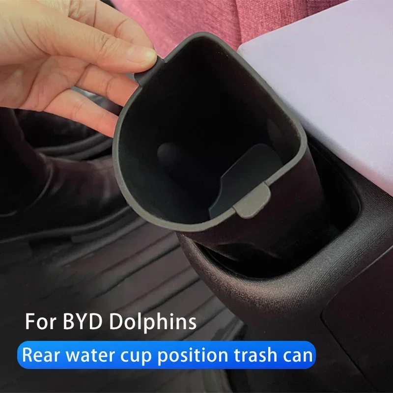 

For BYD Dolphin 2021 2022 2023 2024 Rear Water Cup Storage Box Car cup holder TPE Material Debris Car Interior Accessories