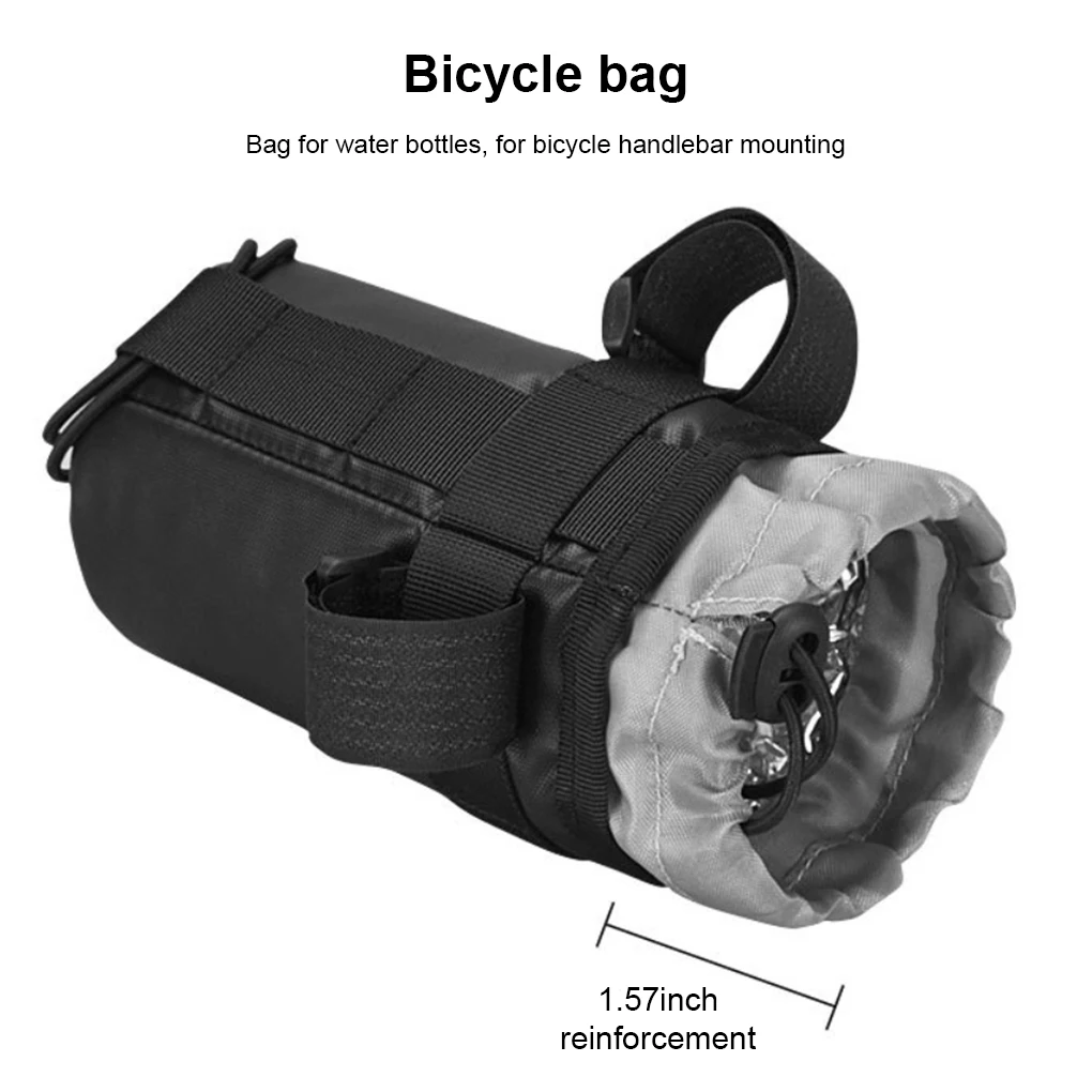 

Сумка для бутылки с водой из полиэстера с ручкой для велосипеда, портативная съемная быстросъемная моющаяся изолированная сумка на шнурке