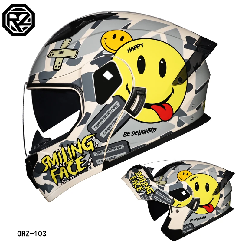 ORZ-103-Motorcycle helmet with exposed face, men's and women's semi full helmets, all season motorcycle large tail wing