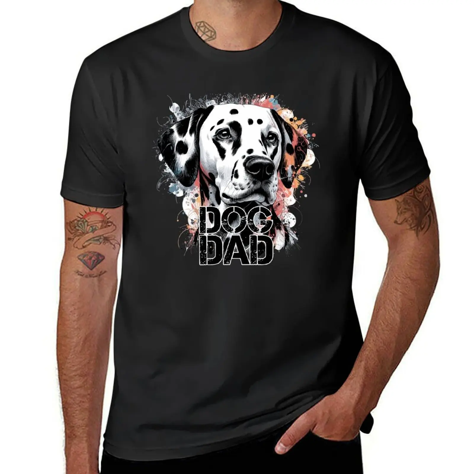 Dog Dad Dalmatian Dog Dad Gift T-Shirt blacks animal prinfor boys boys animal print cute tops mens big and tall t shirts