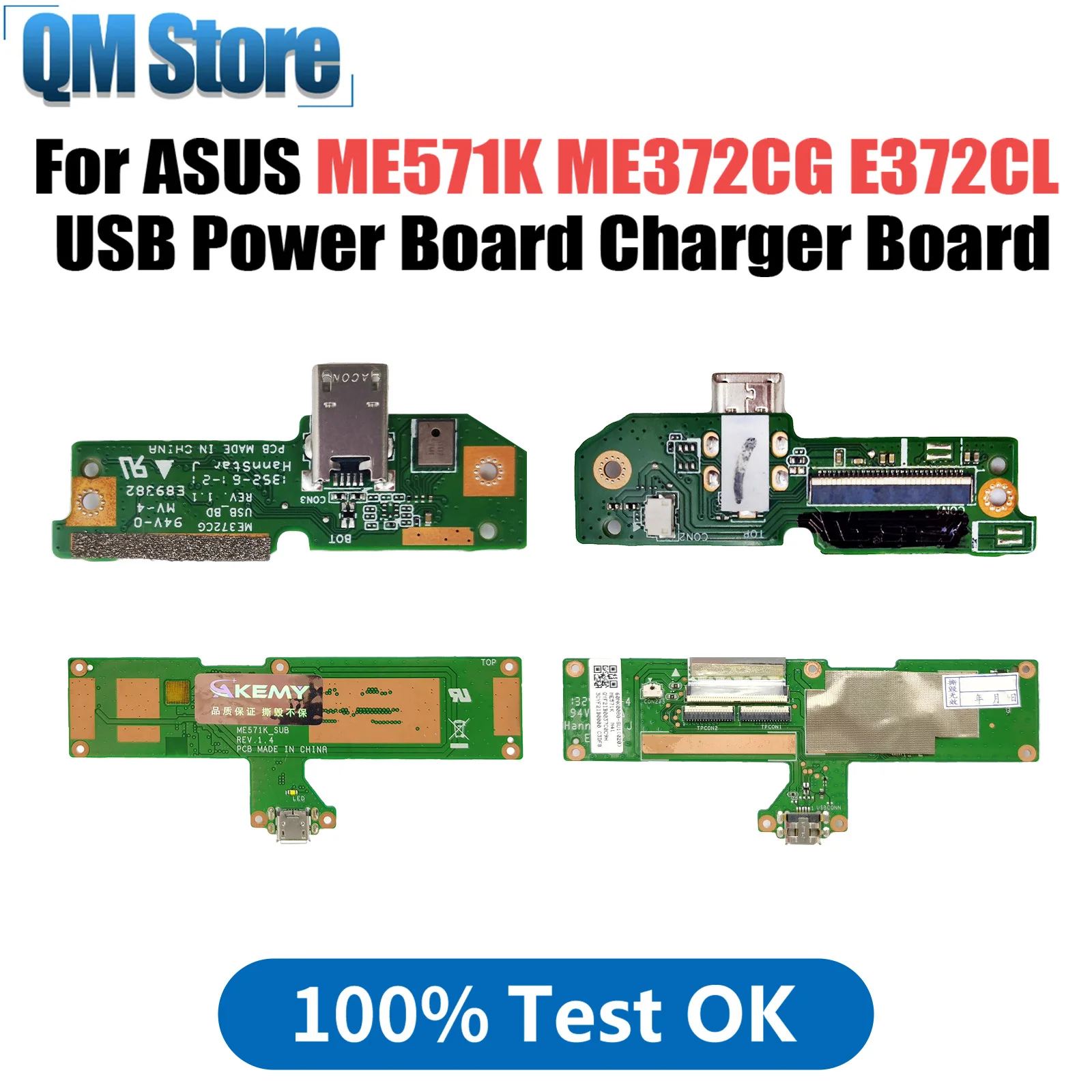 

For ASUS ME571K ME372CG E372CL Laptop USB Power Board Charger Board 14010-00330800 100% Tested Fast Ship