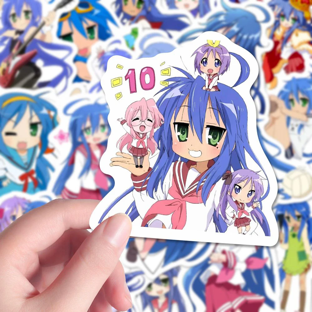 

10/30/64pcs Lucky Star Anime Izumi Konata Stickers Cute Cartoon Girl Decals Decoration DIY Laptop Luggage Phone Graffiti Sticker