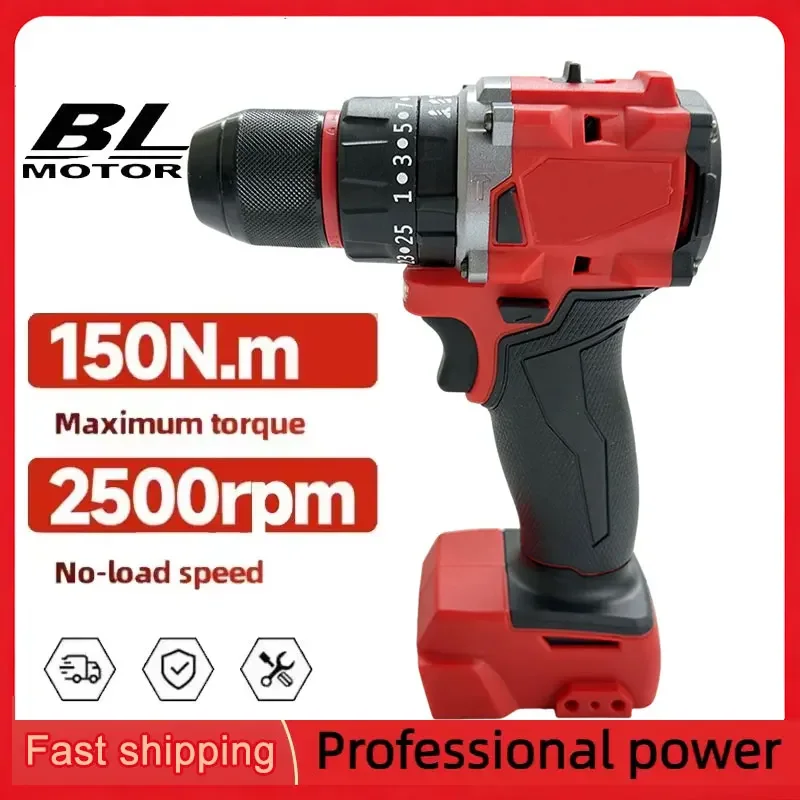 

Маленькая электрическая дрель-шуруповерт 150 Нм, бесщеточная, аккумуляторная, ударная, для отделочных работ, совместима с аккумулятором Milwaukee 18V.