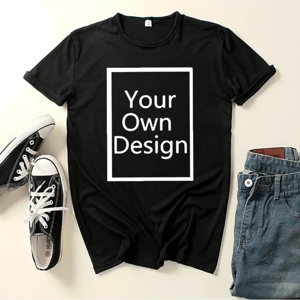 Customized Printed Leisure T Shirt Harajuku Women Tee DIY Your Like Photo or Design 11color T-shirt Fashion Custom Men Tshirt