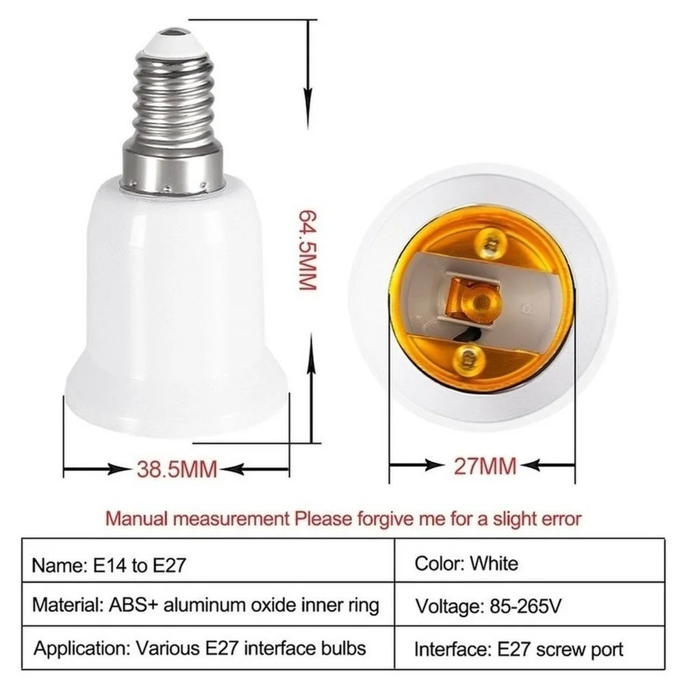 5PCS E14 To E27 Adapter Conversion Socket Fireproof Plastic Converter High Quality Material Socket Bulb Adapter Lamp Holder