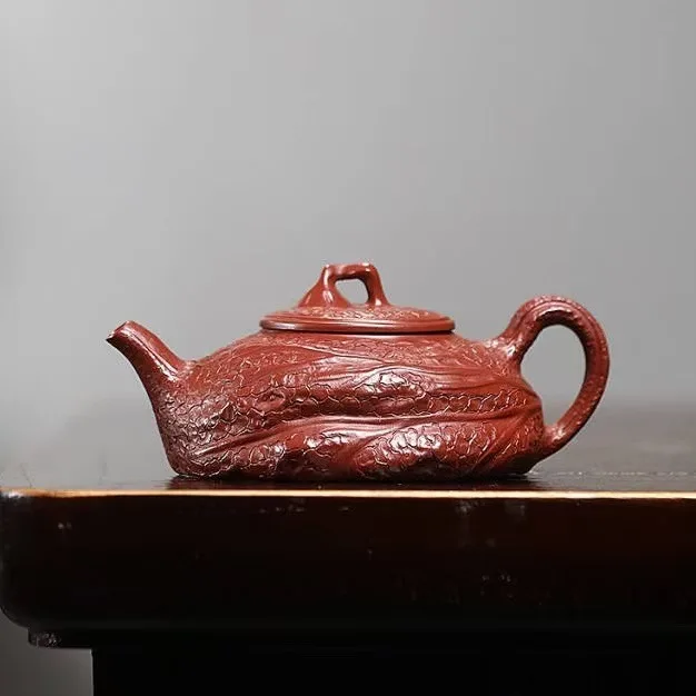 Hand‑crafted Yixing Zisha Teapot, One Leaf Knows Autumn Theme, Da Hong Pao Raw Clay, Practical Household Kung Fu Tea Brewing Tea