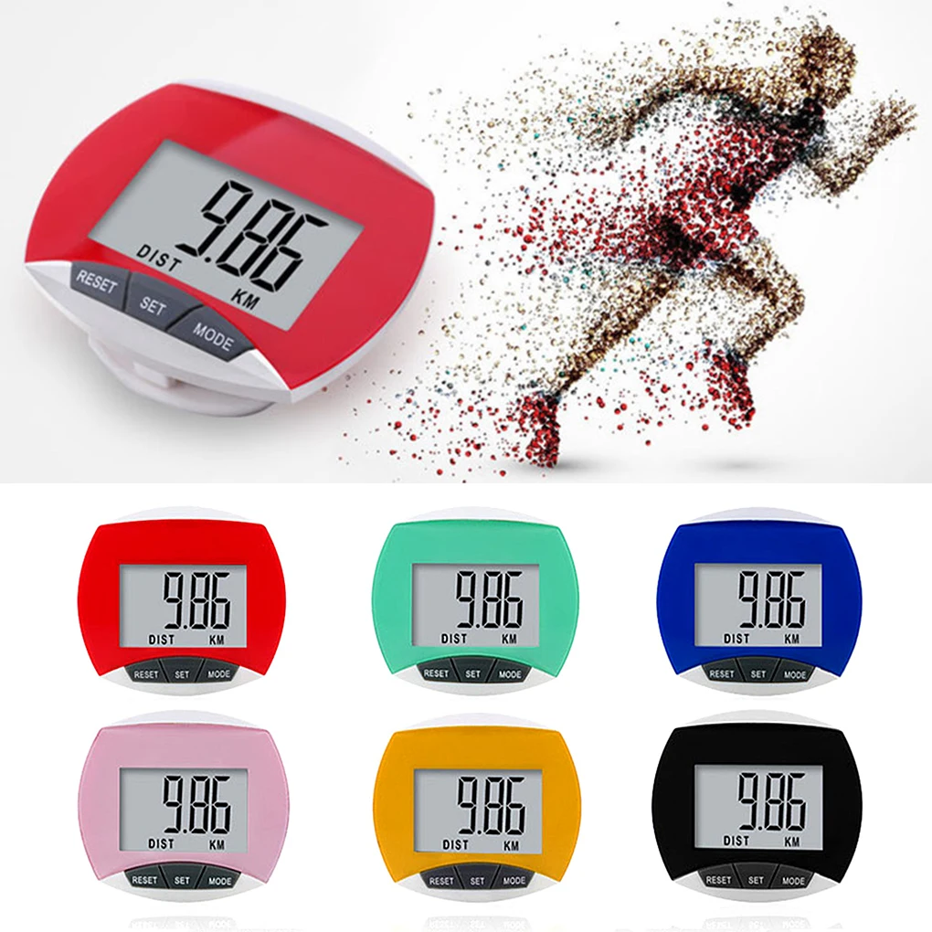 

Walking Electronic Step Counter with LCD Display Multifuctional Calories Counting Digital Pedometer Equipments Black