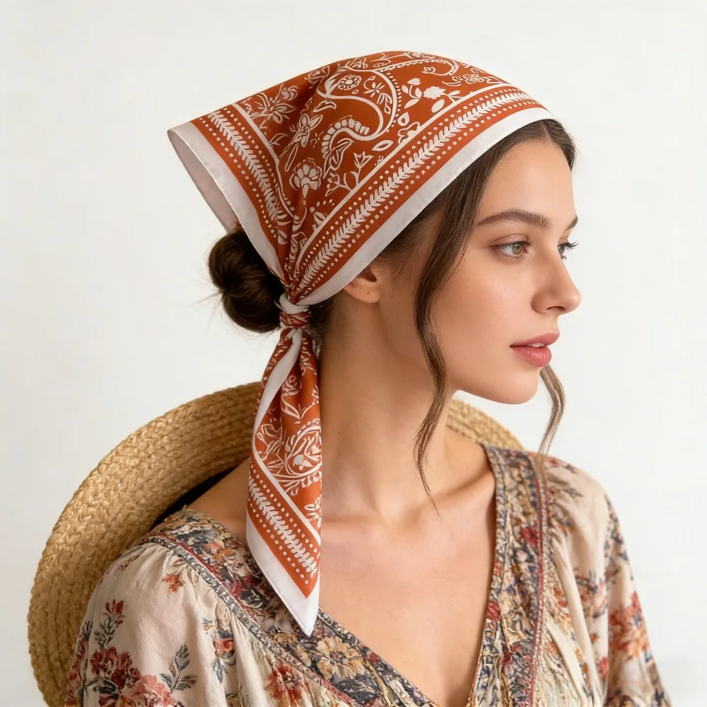 1Pc cashew print fashion silk scarf square scarf high-end shawl neck small square scarf headscarf women's scarf
