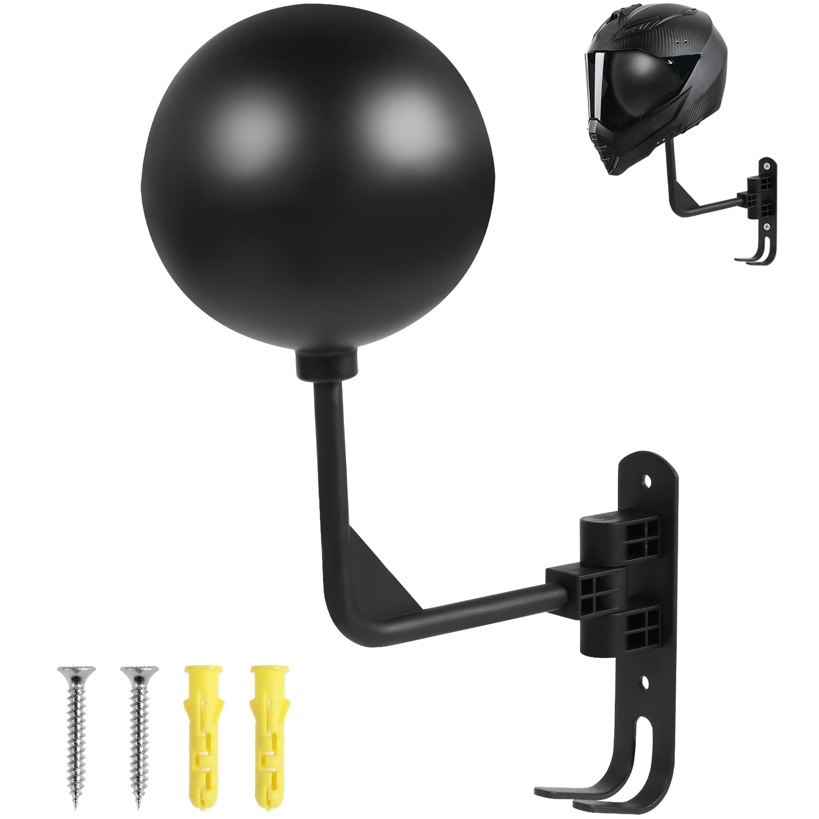 Motorcycle Helmet Holder 180° Rotatable Motorcycle Helmet Rack with Double Hook Moto Accessories Wall Mount for Hanging Hat