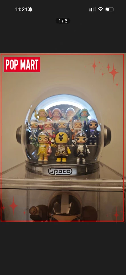 Original POP MART MEGA SPACE MOLLY Display Case Crystal Ball Style