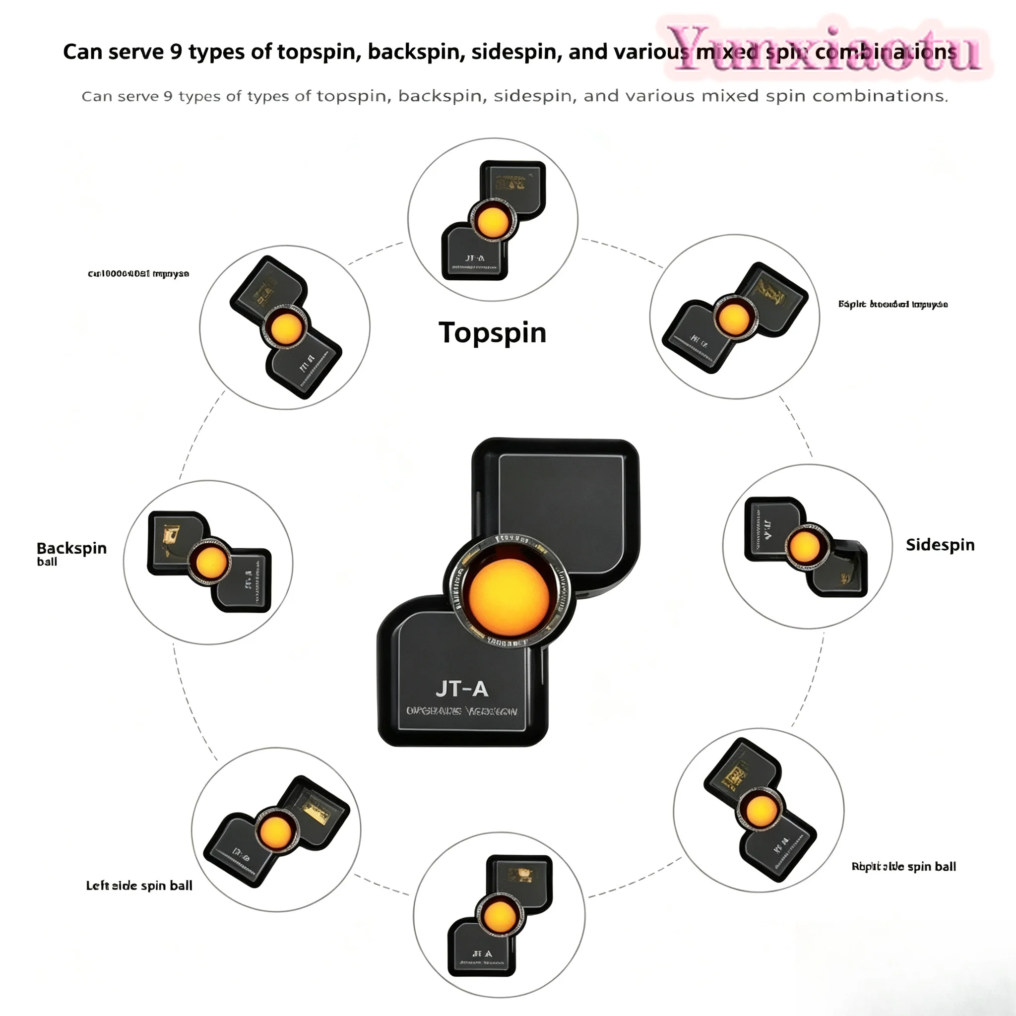 JT-A Service Machine, Automatic, Table Tennis Service Machine, Multi-rotation and Multi-drop Point, Service Machine, Household