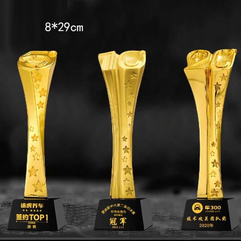 Customized Resin Trophy, Creativity Lettering High-end Souvenir, Home Decoration Employee Annual Meeting Competition Trophy, 1Pc