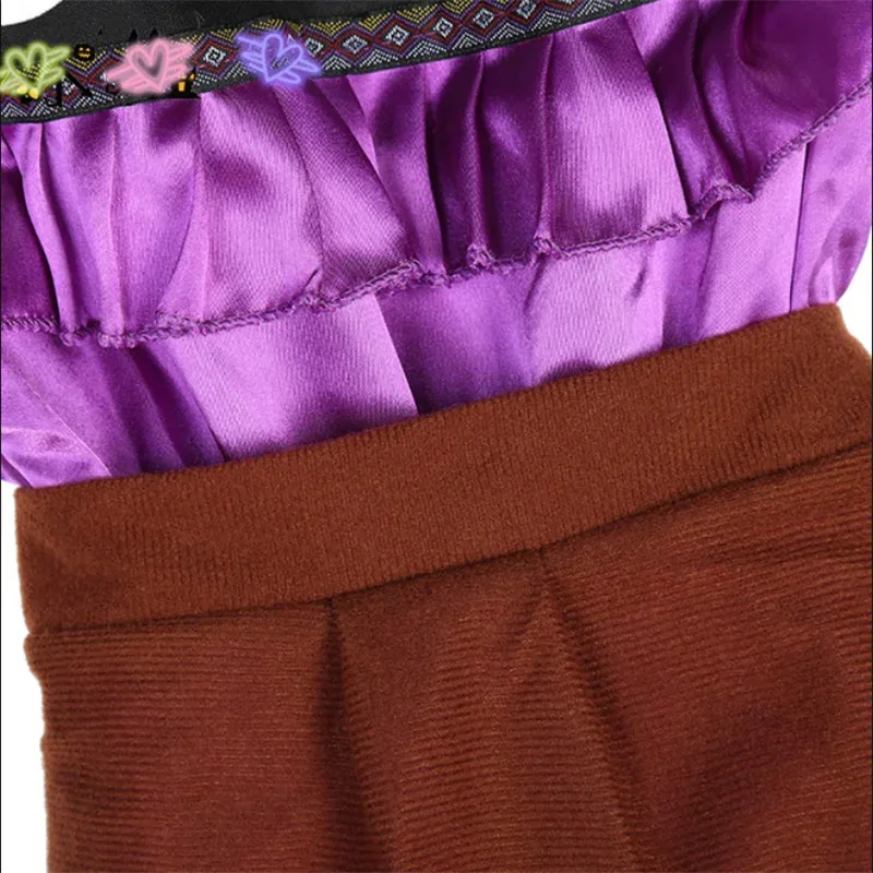 أزياء كوكو ماما إيميلدا التأثيرية للفتيات فستان هيكل عظمي موسيقى تحلم حول حفلة الهالوين فستان تنكرية للأطفال باللون الأرجواني